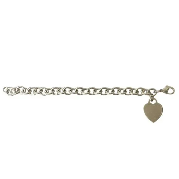 Tiffany & Co. Heart Tag Chain Bracelet Bangle s - Picture 5 of 6